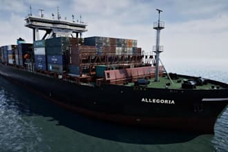 do 3d ship boat model 3d vessel cargo pirate ship for unity unreal engine game