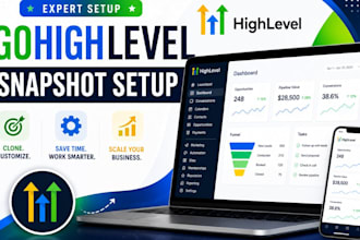 setup and customize your gohighlevel snapshot, workflows and CRM