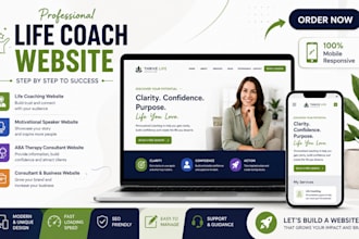 design wordpress life coaching website speaker aba therapy consultant website