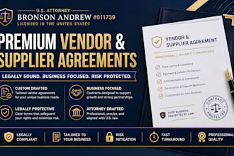 prepare airtight supplier and vendor contracts for your company