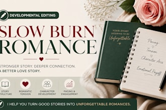 developmental edit your slow burn contemporary romance novel