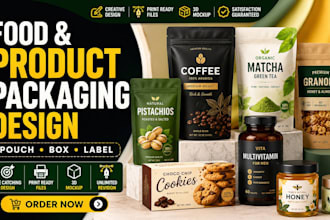 design food packaging, pouch and product packaging