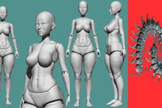 sculpt 3d articulated model, 3d bdj doll, 3d flexi dragon model, 3d toy