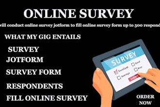 conduct online survey jotform to fill online survey form up to 500 respondents