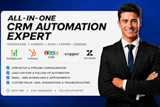 setup gohighlevel hubspot zoho crm automation copper crm zendesk integration va