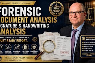 do forensic document analysis, forged signature and handwriting analysis, report