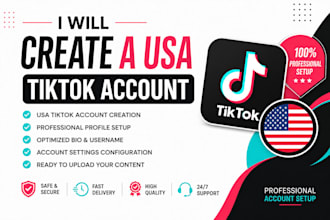 create a usa tiktok account for you with profile setup