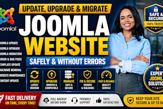 update, upgrade and migrate your joomla website, malware joomla expert fix jomla