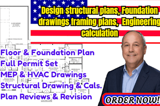 design structural plans foundation drawings framing plan engineering calculation