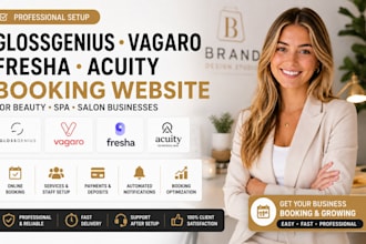 setup glossgenius vagaro fresha acuity booking website for beauty spa salon