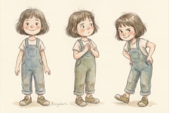 design a cute childrens book character illustration, kids book character design