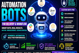 create uber bot doordash bot grabber instacart bot, amazon flex bot