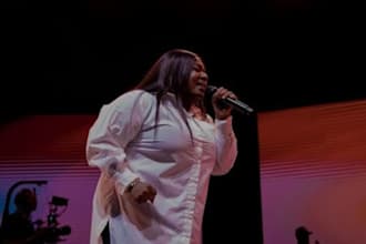 female and male gospel duet vocalist, choir backing vocal harmony, lead singer