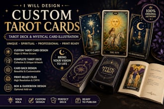 design custom tarot cards tarot deck tarot card illustration mystical card