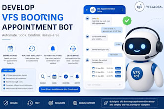 develop booking appointment bot,vfs bot,booking bot,vfs appointment,booking bot
