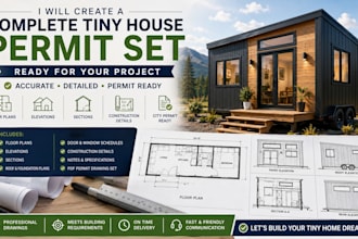 create a complete tiny house permit drawing set