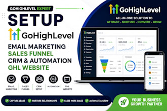 setup gohighlevel email marketing sales funnel CRM ghl automation ghl website