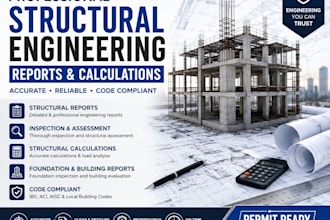 prepare structural engineering reports, inspection, assessment and calculations