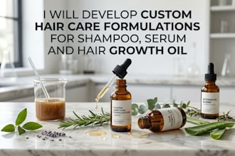 develop custom hair care formulations for shampoo, serum and hair growth oil