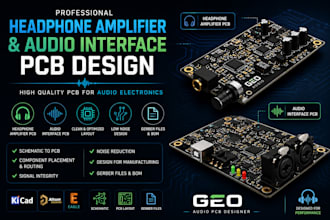 design headphone amplifier and audio interface pcb for audio electronics