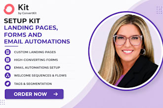 setup kit landing pages convertkit forms convertkit email automation