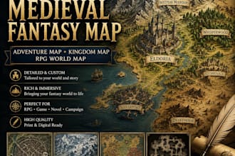 create medieval fantasy map adventure map kingdom map rpg world map