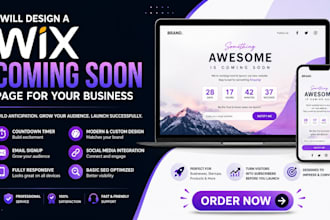 design a professional wix coming soon page for your business