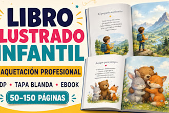 maquetaré tu libro ilustrado infantil para amazon KDP, tapa blanda y ebook