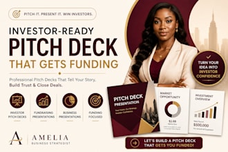 design investor pitch deck, startup pitch deck and business presentation