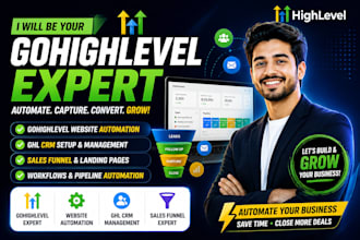 setup and manage gohighlevel website, emails SMS automation, ghl sales funnel
