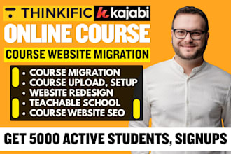 migrate your course to teachable, kajabi, thinkific teachable organize content