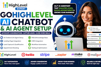 setup gohighlvel ai chat bot for landing page and gohighlevel ai agent