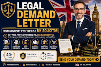 draft a professional legal demand letter by a UK solicitor