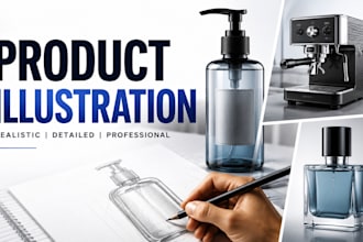 create realistic product illustration for marketing e commerce and presentation