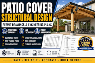design patio cover structural drawings and permit plans