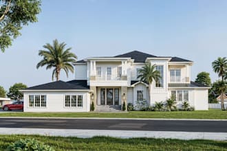 modernize residence exterior,multi family housing,beachfront elevation rendering