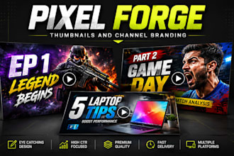 design youtube thumbnails and gaming channel branding