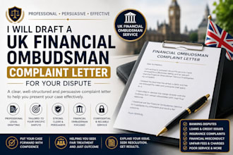 draft a UK financial ombudsman complaint letter for your dispute
