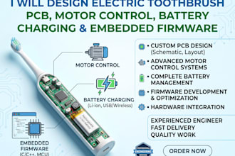 design electric toothbrush pcb motor control battery charging  embedded firmware