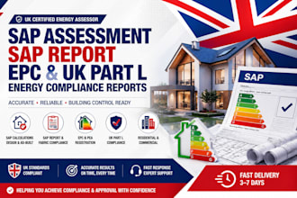 provide sap assessment sap report epc UK part l energy compliance for building