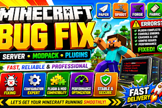 fix your minecraft modpack, server, or plugin bugs