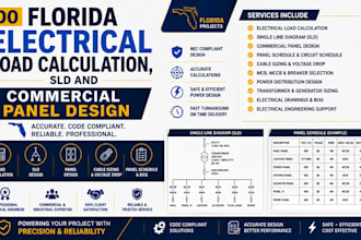 do florida electrical load calculation, sld and commercial panel design