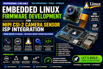 embedded linux firmware development for mipi csi 2 camera sensor isp integration