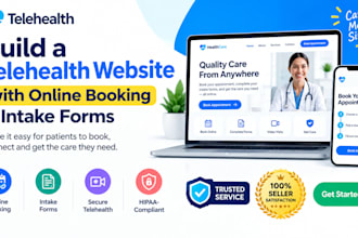 build a telehealth website with online booking and intake forms
