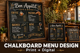 hand letter a chalkboard menu for your coffee shop or bar