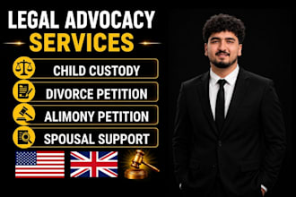 draft petitions for child custody, divorce and alimony