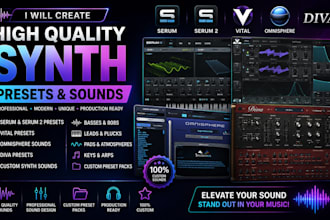 create high quality serum, vital present, synth sound, omnisphere, serum 2, diva