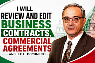 review and edit business contracts, commercial agreements and legal document