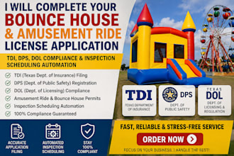 automate bounce house state amusement ride license application tdi dps dol