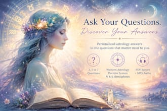 answer 3, 5, 7 questions of your birth chart in english or spanish